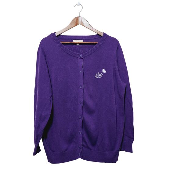 Woman Within Blessed Grandma Cardigan Sweater Women's Size L Embroidered Bling - Picture 3 of 6